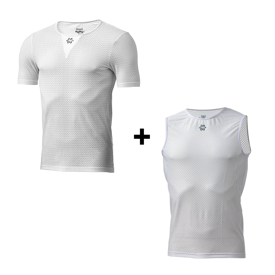 2-pak Shortsleeve + Sleeveless - Hvid