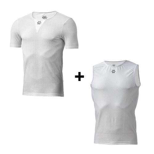 2-pak Shortsleeve + Sleeveless - Hvid
