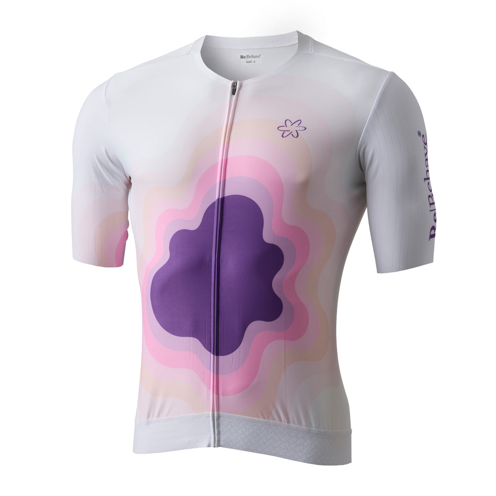 Re-Behave Supreme Race Cykeltrøje – Hvid/Lilla design (Forudbestilling)