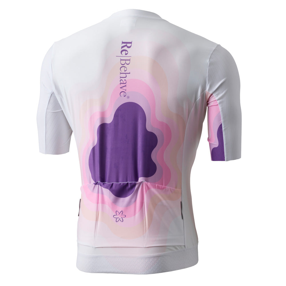 Re-Behave Supreme Race Cykeltrøje – Hvid/Lilla design (Forudbestilling)